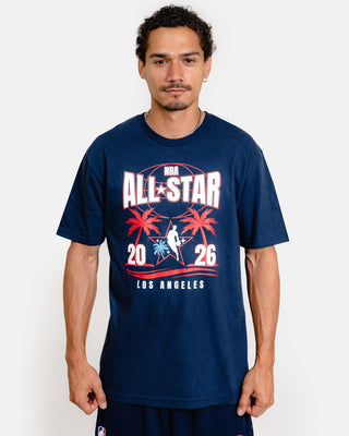2026 All - Star Navy Palm Tree Graphic T-Shirt - Apparel - Navy - 20 - 000350 - S