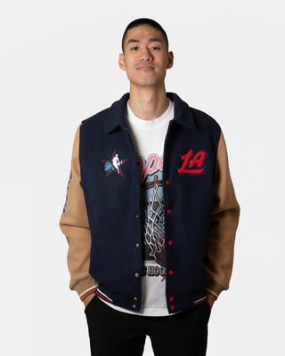 2026 All - Star Varsity Jacket - Apparel - Navy/Beige - 20-000334-S