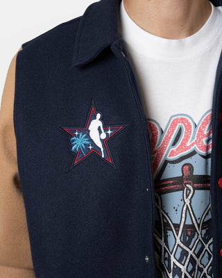 2026 All - Star Varsity Jacket - Apparel - Navy/Beige - 20-000334-S