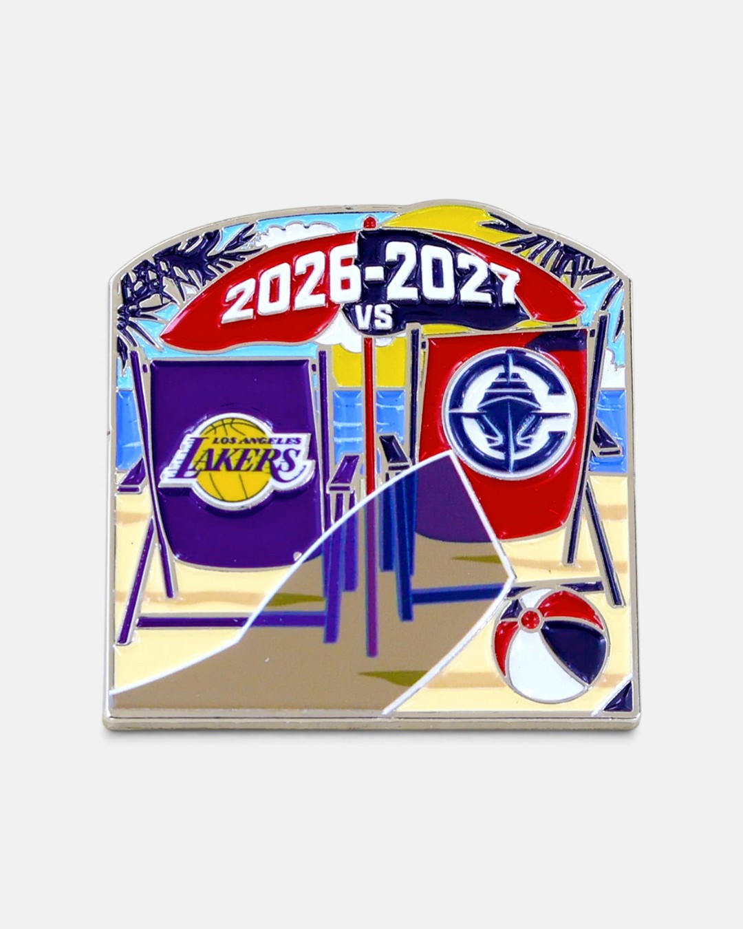 Clippers vs Lakers Beach Chair Lapel Pin