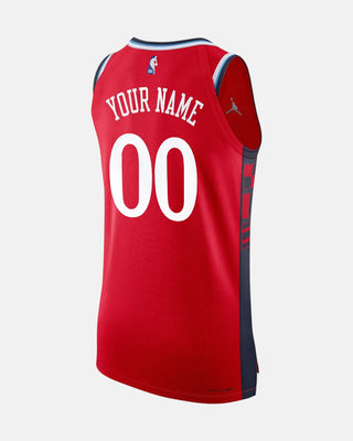 Custom LA Clippers Statement Authentic Jersey