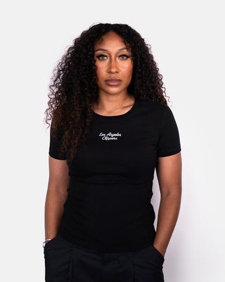 Women's Courtside Supply Stack Script Rib Tee