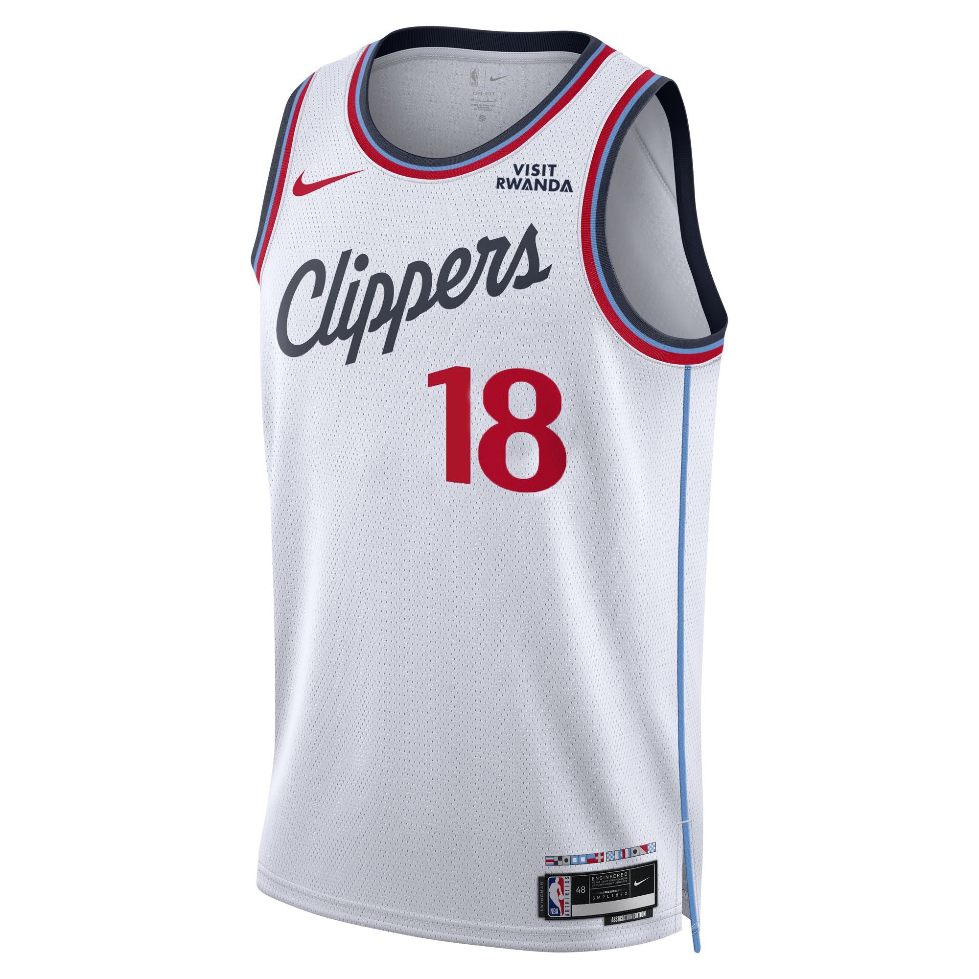 Custom LA Clippers Association Authentic Jersey - LA CLIPPERS TEAM