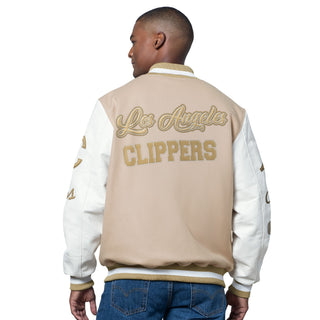 Beige Two - Tone Heavy Hitter Varsity Jacket - Apparel - Beige/White - 20-000198-S