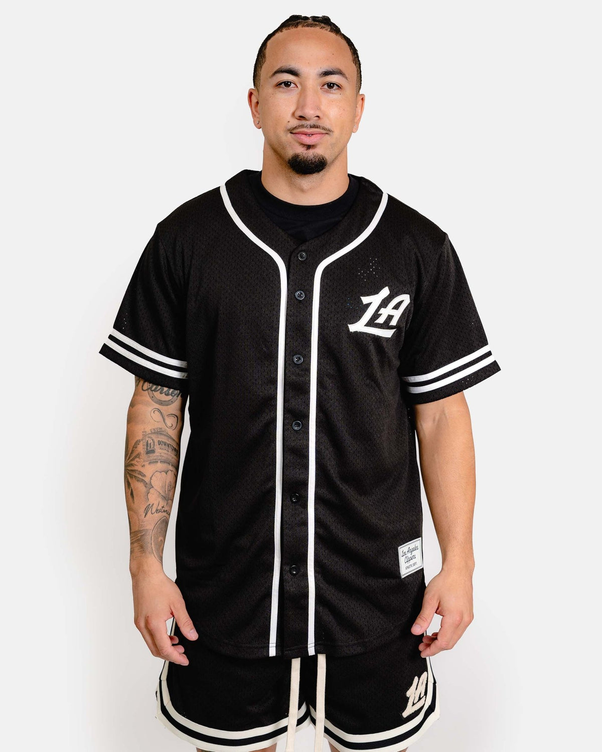 Black LA Baseball Jersey - Apparel - Black - 20 - 000370 - S