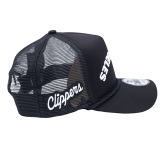 Black Los Angeles Rope Mesh Trucker Hat - Headwear - Black - 60 - 000086