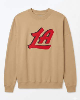 Clippers Classic LA Logo Crewneck Sweatshirt - Tan - Apparel - Brown - 20-000405-S