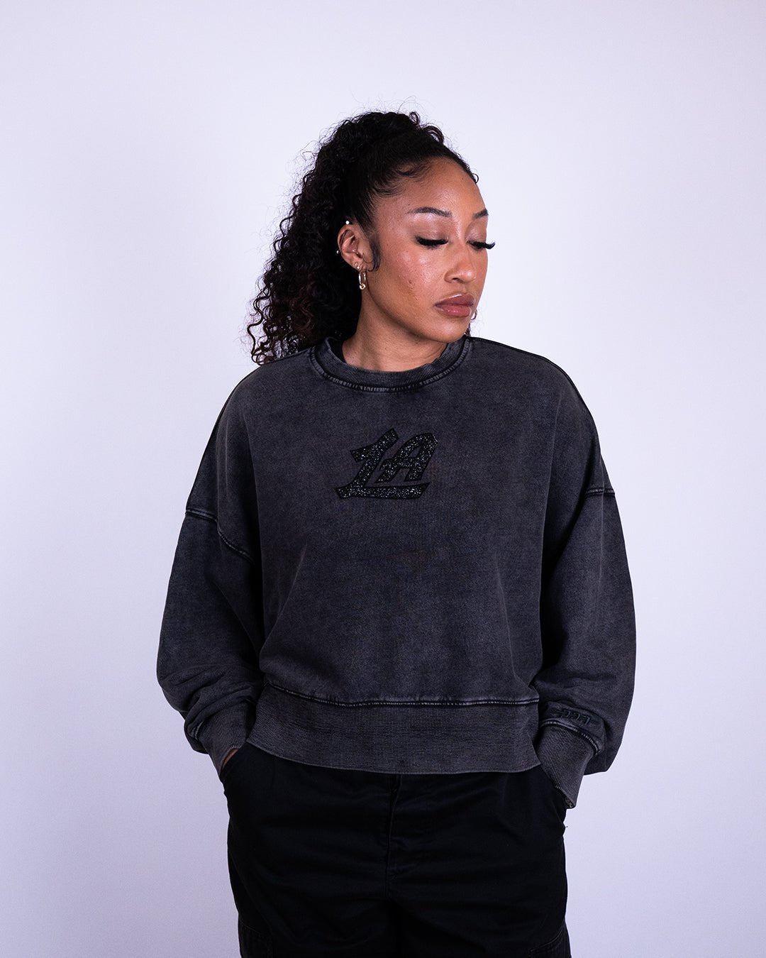 Clippers Crystal Wash Crewneck Sweatshirt - Apparel - Black - 30-000092-XS