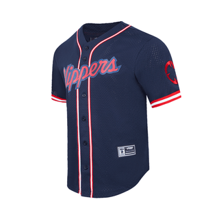 Clippers Mesh Button Down Shirt - Navy - 20-000046-S