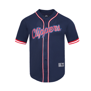 Clippers Mesh Button Down Shirt - Navy - 20-000046-S