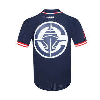 Clippers Mesh Button Down Shirt - Navy - 20-000046-S