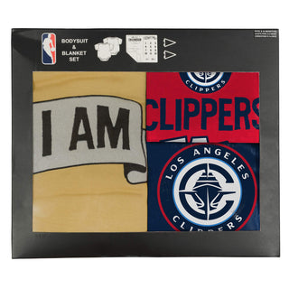 Clippers Onesie and Milestone Blanket Gift Set - LA CLIPPERS TEAM STOREOuterstuff42 - 000002 - 0 - 3M
