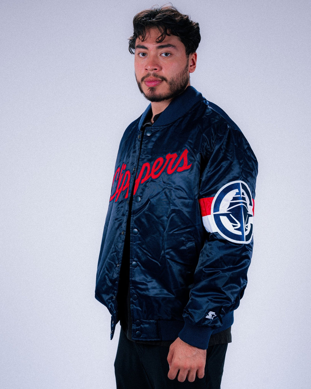 Clippers Satin Bomber Jacket - Apparel - Navy - 20-000195-S