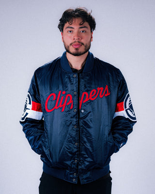 Clippers Satin Bomber Jacket - Apparel - Navy - 20-000195-S