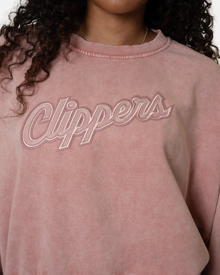 Clippers Script Vintage Wash Crewneck - Apparel - Washed Pink - 30-000096-XS