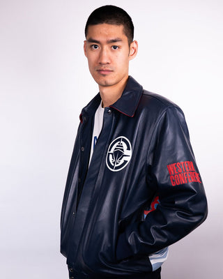 Clippers Wave Leather Jacket - Apparel - Navy - 20-000429-S