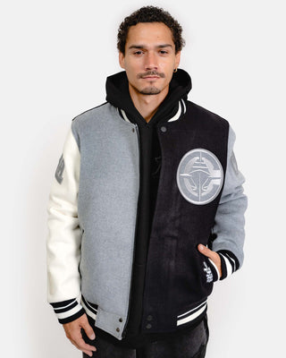 Color Panel LA Clippers Wool Varsity Jacket - Apparel - Black/Gray/White - 20 - 000140 - S