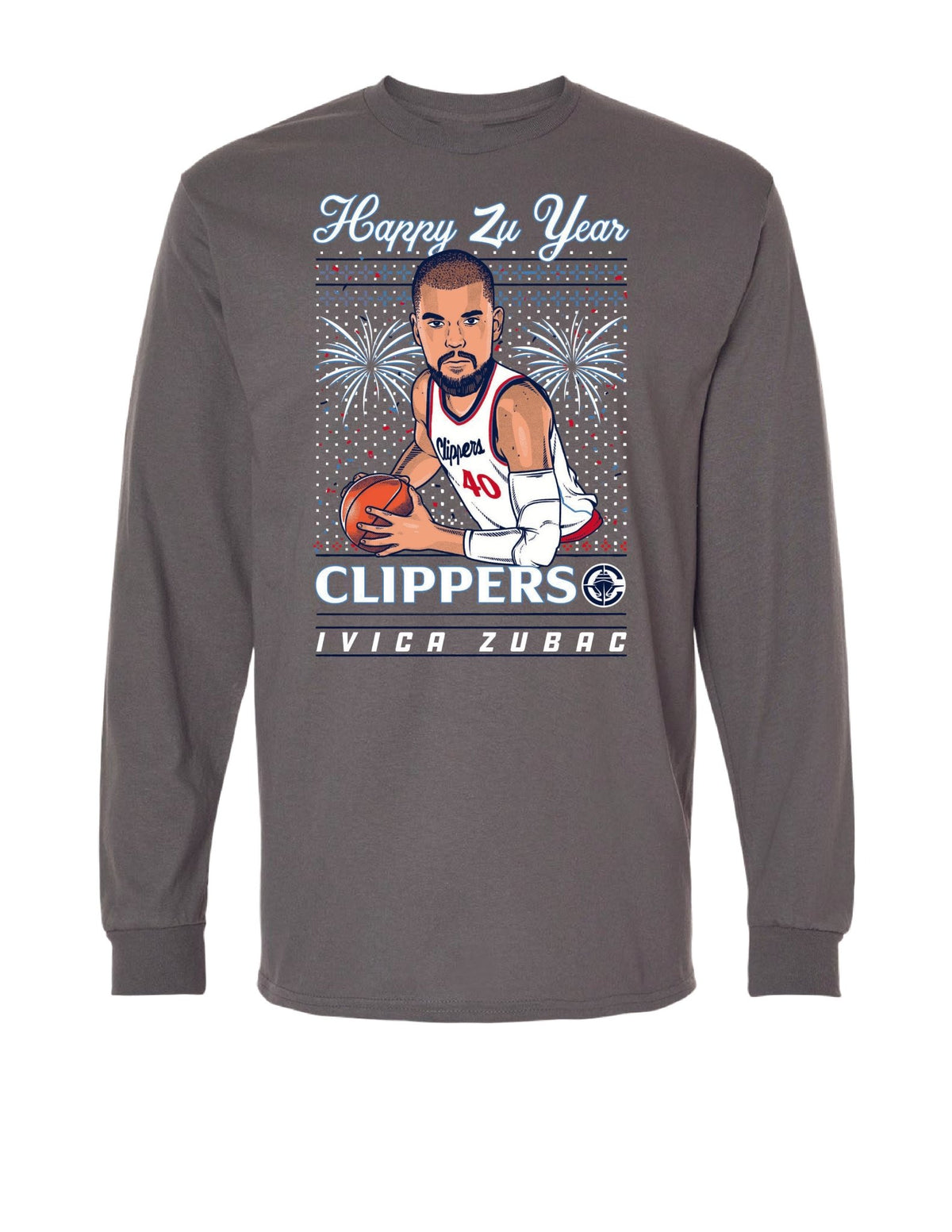 Happy Zu Year Ivica Zubac Long Sleeve Tee - Apparel - S - 20-000426-S