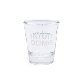 Front view Intuit Dome graphic shot glass
