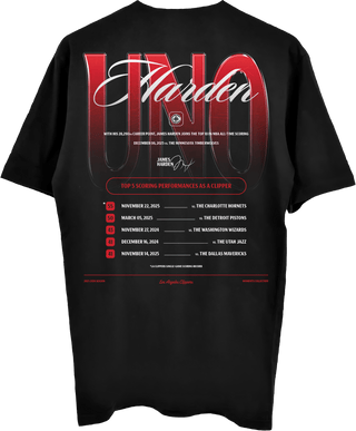 James Harden Top 10 NBA All - Time Scoring List Graphic Tee - Apparel - Black - 20-000575-S