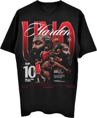 James Harden Top 10 NBA All - Time Scoring List Graphic Tee - Apparel - Black - 20-000575-S