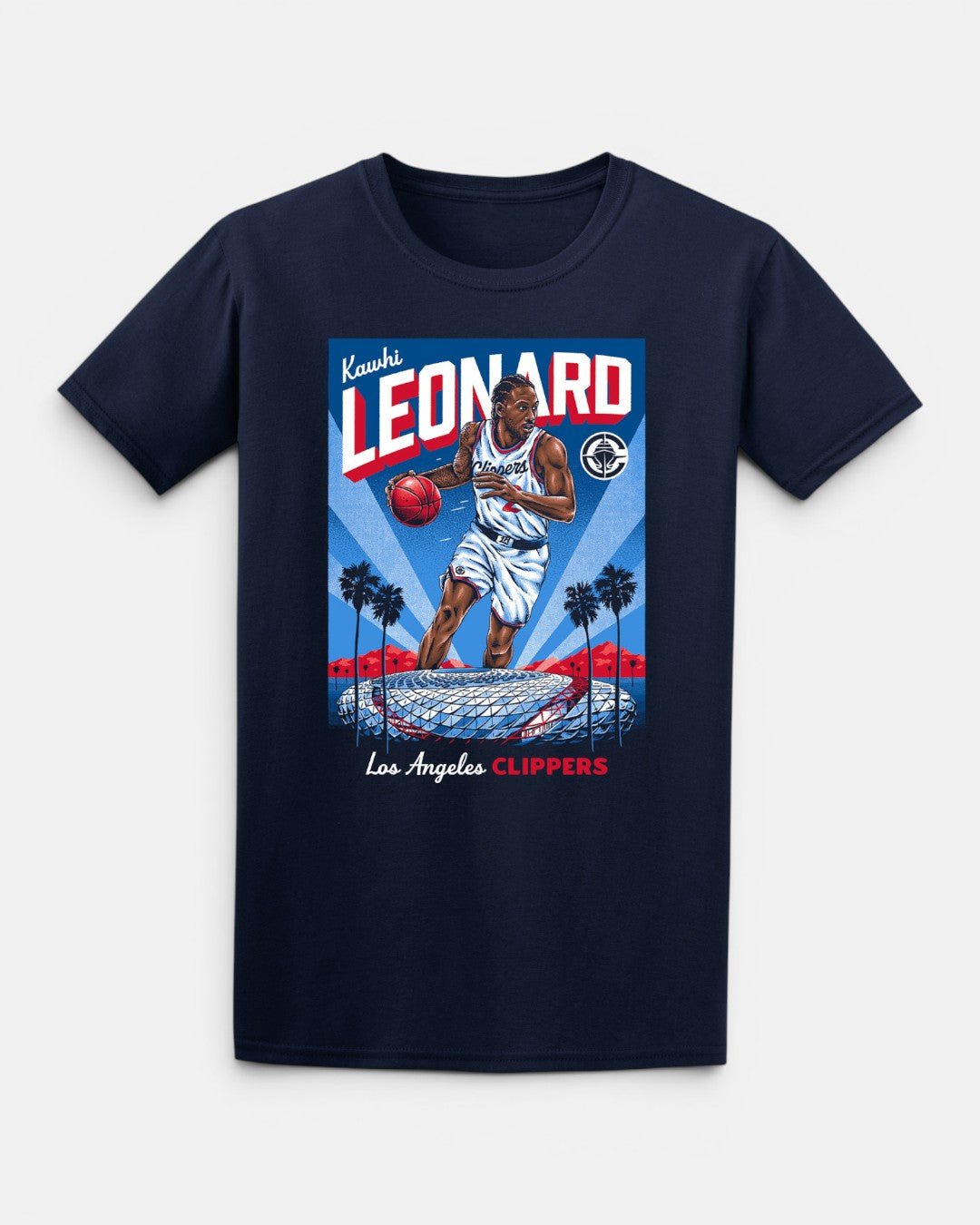 Kawhi Leonard Graphic T-Shirt - T-Shirts - Navy - 20-000176-S