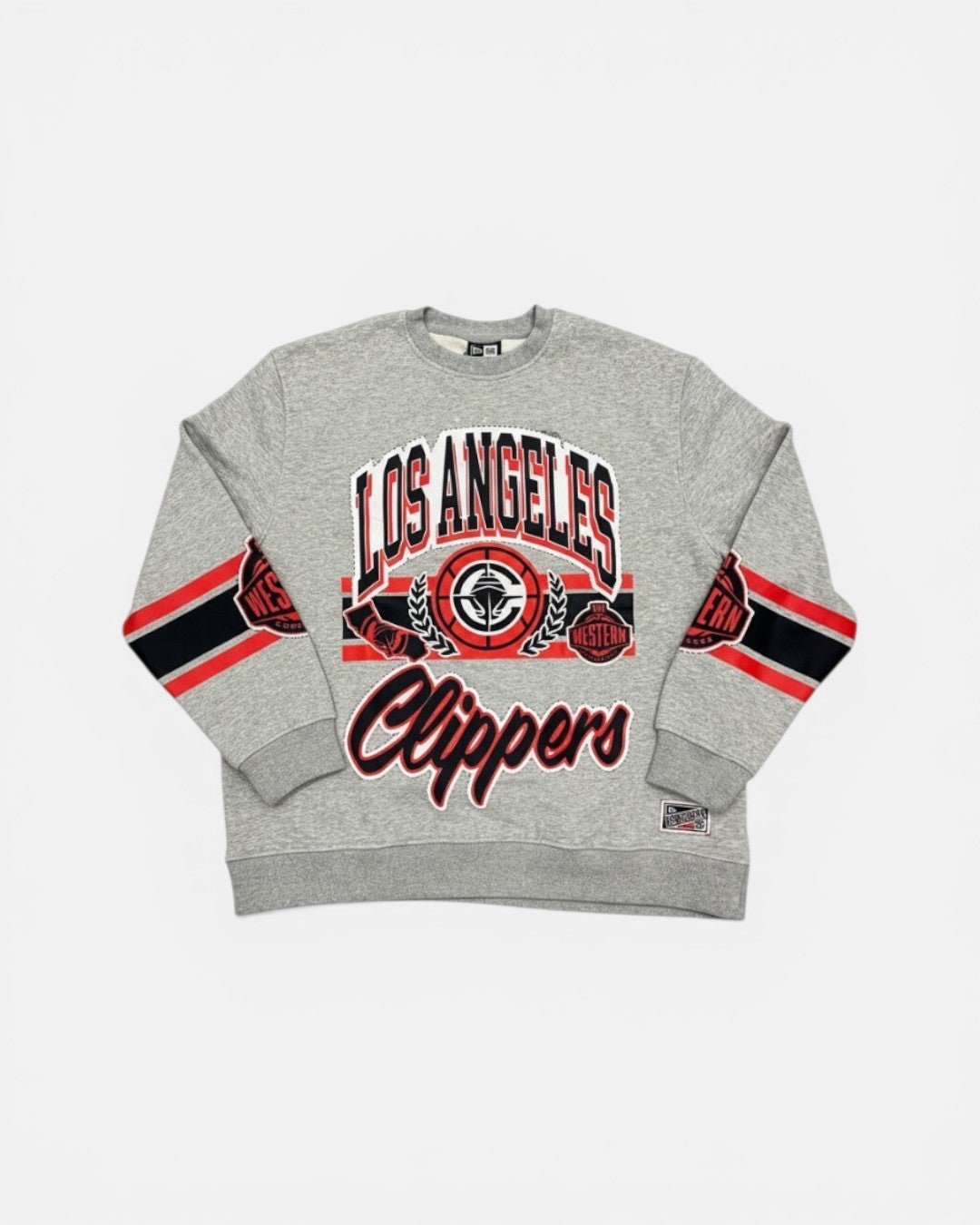 LA Clippers Grey Vintage Graphic Crewneck Sweatshirt - Apparel - Grey - 20-000263-S
