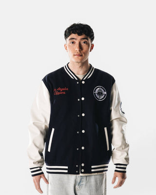 LA Clippers Leather Varsity Jacket - Navy - 20-000157-S