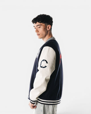 LA Clippers Leather Varsity Jacket - Navy - 20-000157-S