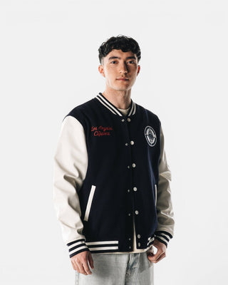 LA Clippers Leather Varsity Jacket - Navy - 20-000157-S