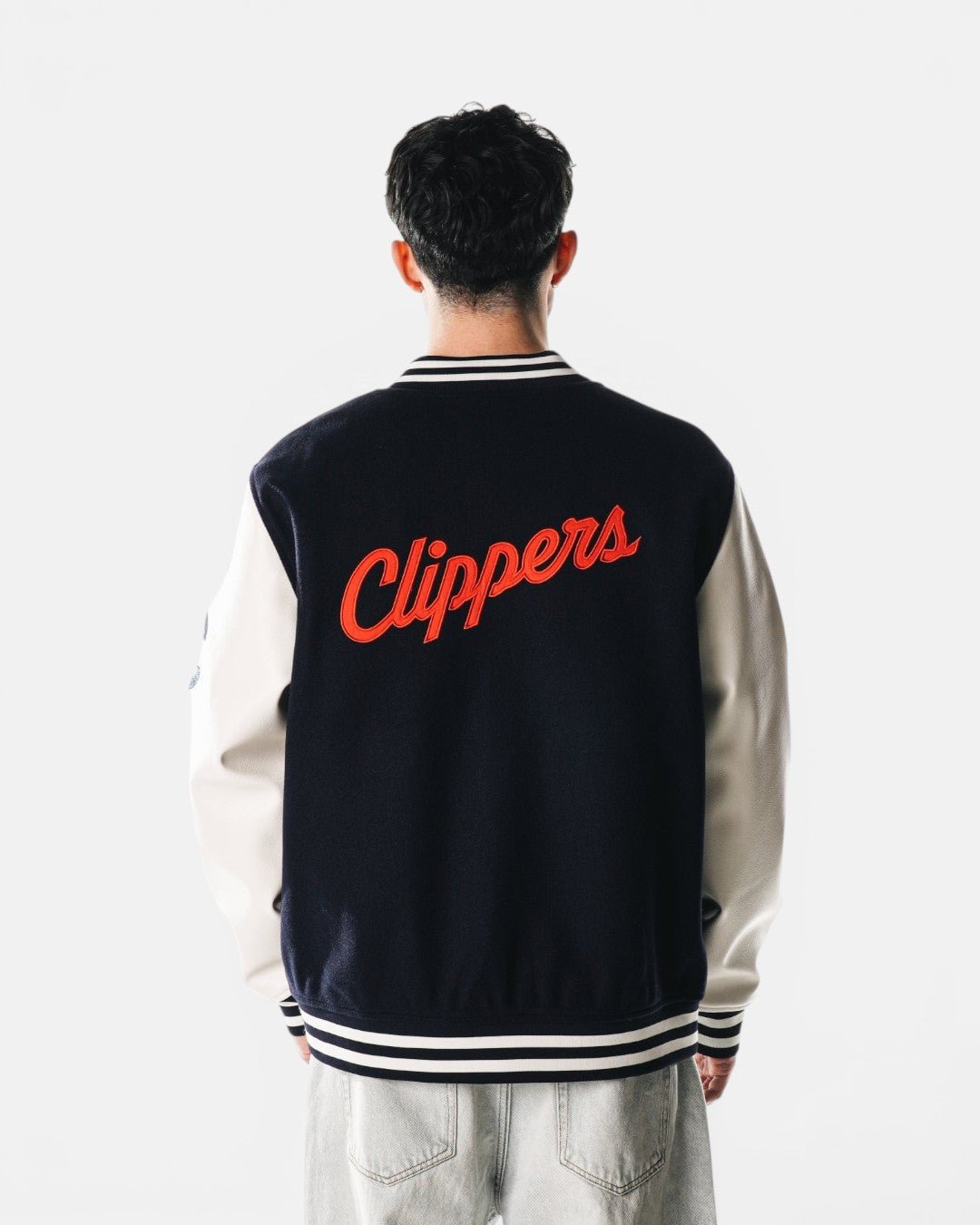 LA Clippers Leather Varsity Jacket - Navy - 20-000157-S