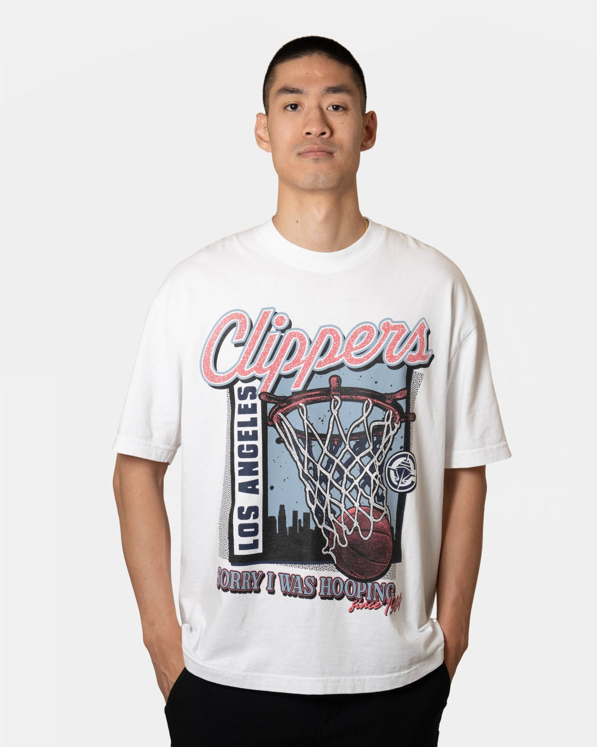 LA Clippers "Sorry I Was Hooping" Graphic Tee - Apparel - White - 20-000412-S