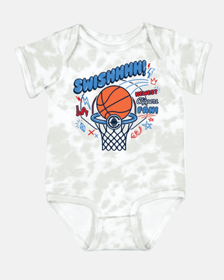 LA Clippers “Swishhhh!” Baby Tie - Dye Onesie - Apparel - White - 42-000014-NB