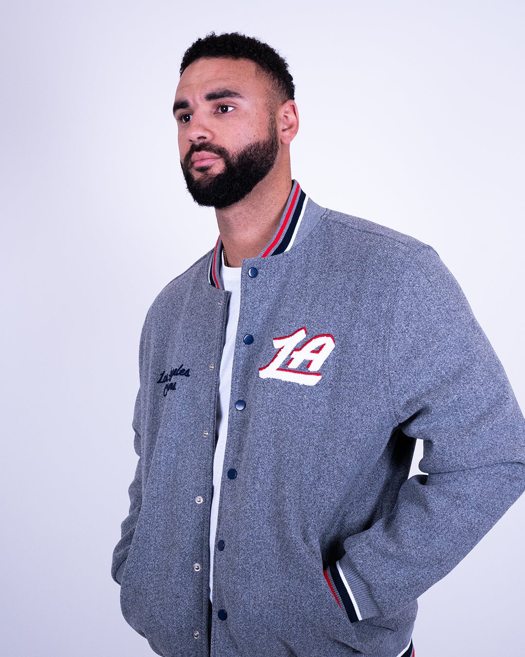 LA Clippers Varsity Wool Tonal Jacket - Apparel - Grey - 20-000456-S