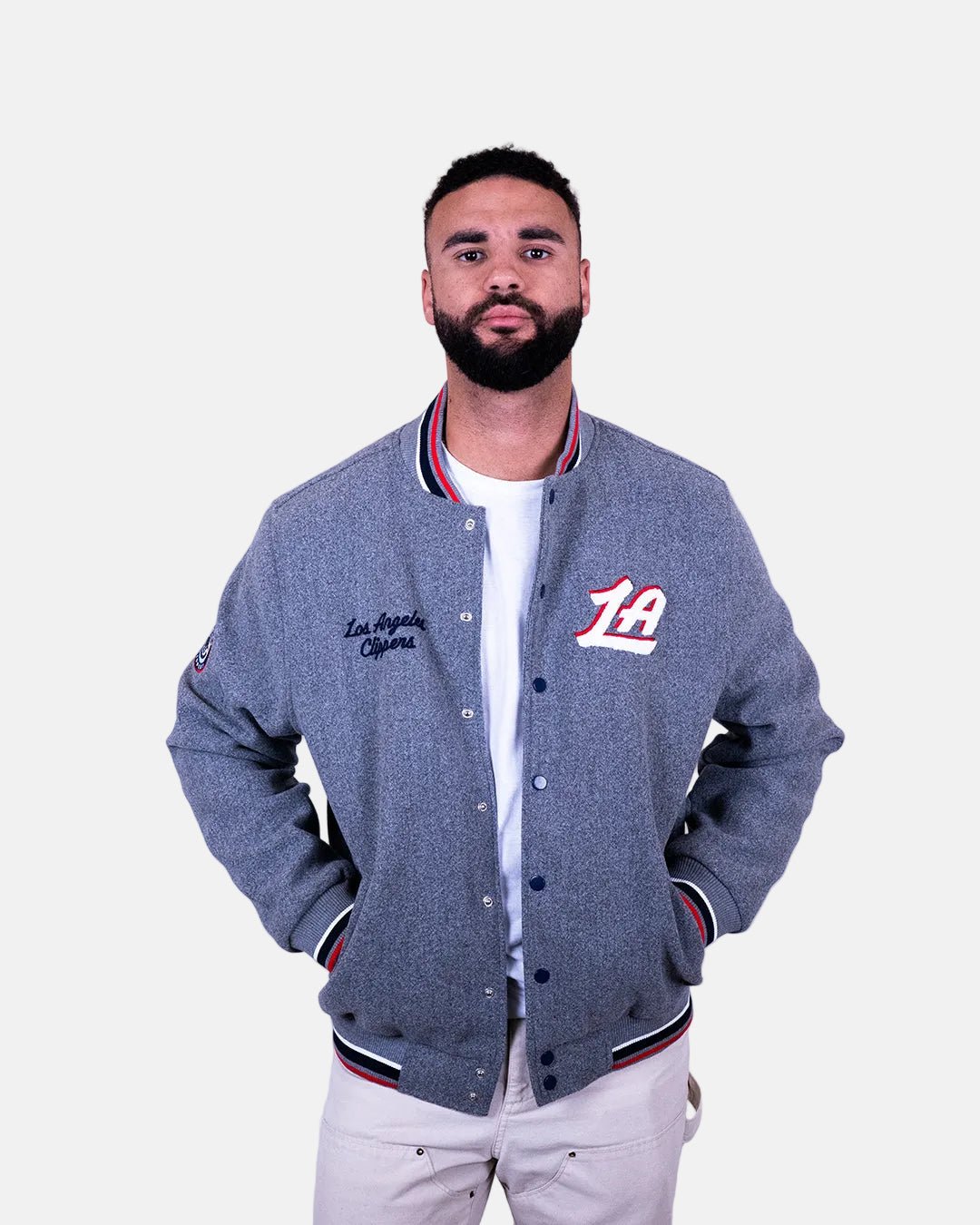 LA Clippers Varsity Wool Tonal Jacket - Apparel - Grey - 20-000456-S