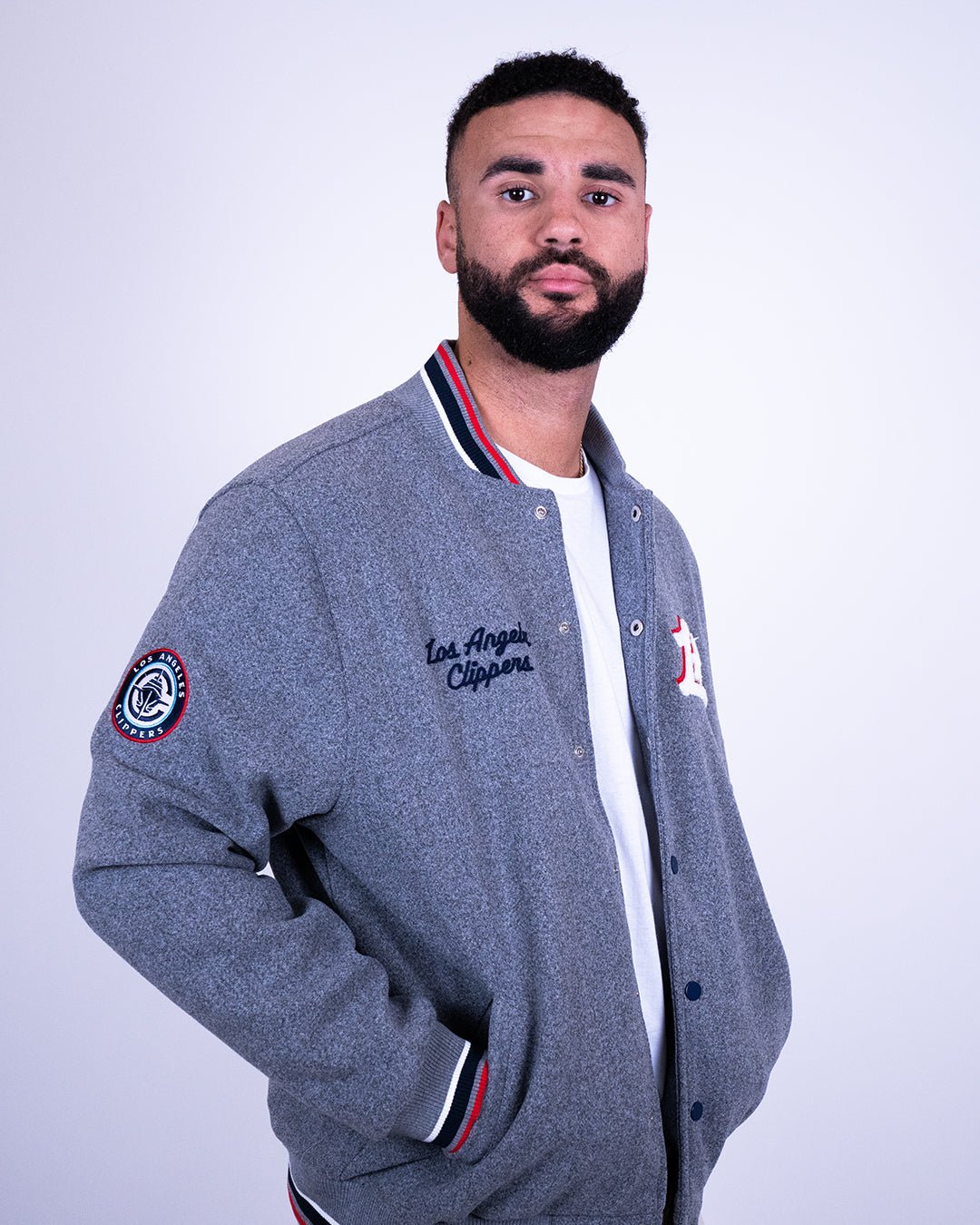 LA Clippers Varsity Wool Tonal Jacket - Apparel - Grey - 20-000456-S