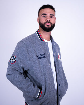 LA Clippers Varsity Wool Tonal Jacket - Apparel - Grey - 20-000456-S