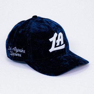 LA Navy Velvet Script Hat - Headwear - Navy - 60-000233