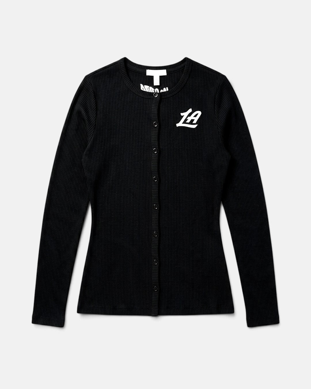 LA Ribbed Button Down Tee - T-Shirts - XS - 30-000160-XS