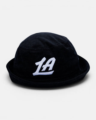 LA Script Corduroy Bucket Hat - Headwear - Black - 60-000238-S/M