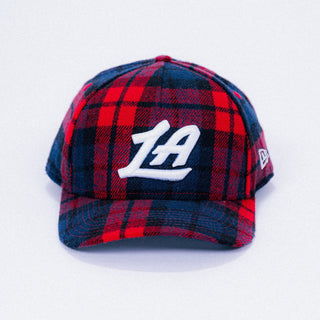 LA Script Plaid Adjustable Hat - Headwear - Red - 60-000230