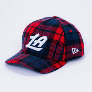 LA Script Plaid Adjustable Hat - Headwear - Red - 60-000230