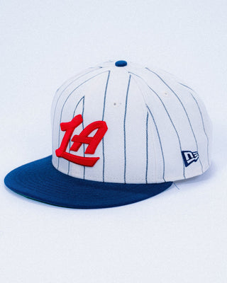 Los Angeles Clippers 950 Pinstripe “LA” Two - Tone Snapback - Headwear - White - 60-000237