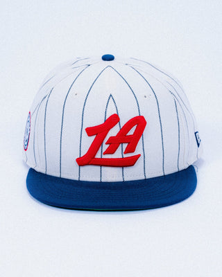 Los Angeles Clippers 950 Pinstripe “LA” Two - Tone Snapback - Headwear - White - 60-000237
