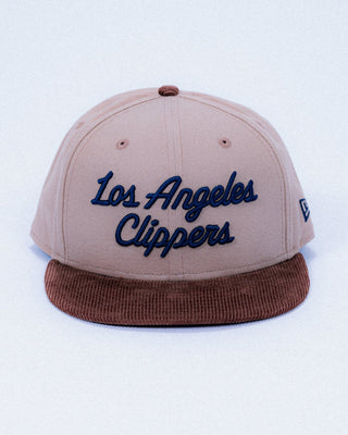 Los Angeles Clippers 950 Two - Tone Script Corduroy Brim Hat - Headwear - Brown - 60-000236