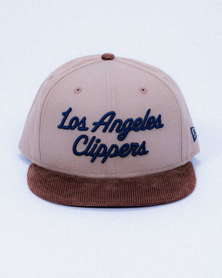Los Angeles Clippers 950 Two - Tone Script Corduroy Brim Hat - Headwear - Brown - 60-000236