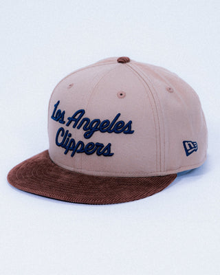 Los Angeles Clippers 950 Two - Tone Script Corduroy Brim Hat - Headwear - Brown - 60-000236