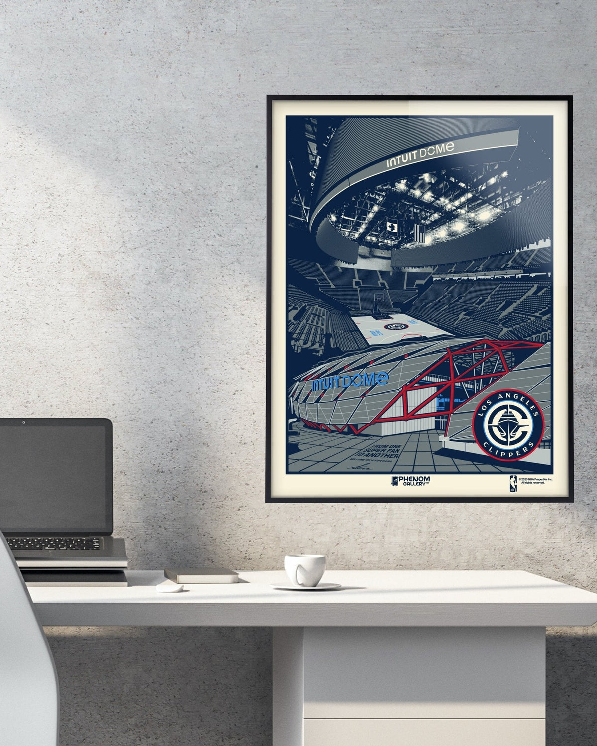 Los Angeles Clippers "Intuit Dome" Framed Serigraph Print - Accessories - 72-000139