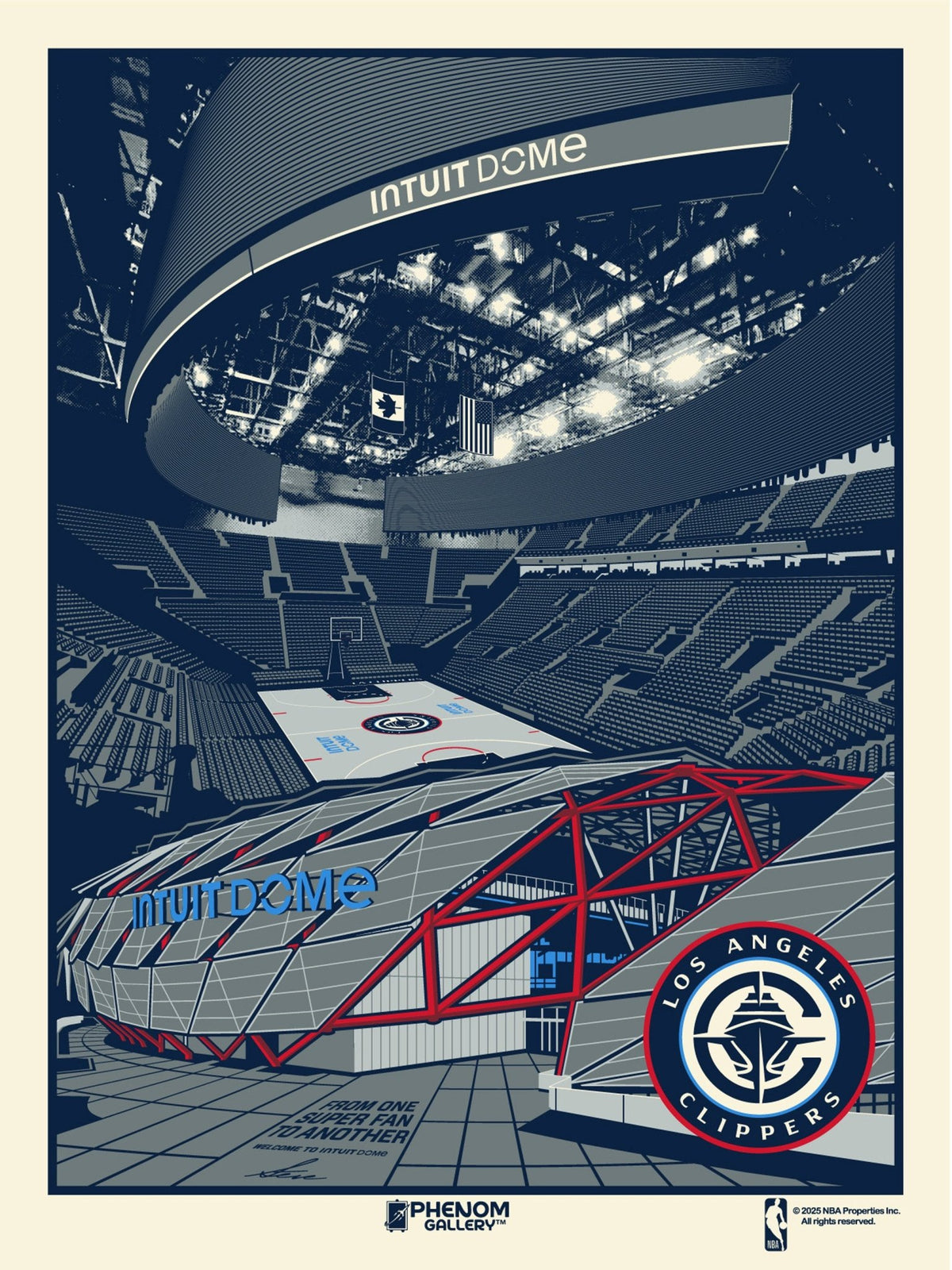 Los Angeles Clippers "Intuit Dome" Framed Serigraph Print - Accessories - 72-000139