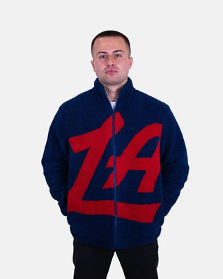 Los Angeles Clippers "Midnight" Oversized Logo Sherpa Jacket - Apparel - Navy - 20-000241-S